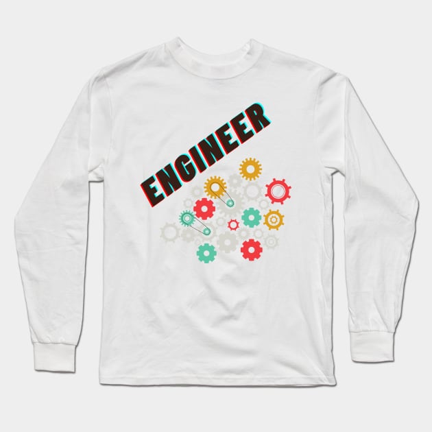 Engineer hhh Black, T-shirt Long Sleeve T-Shirt by hasanclgn